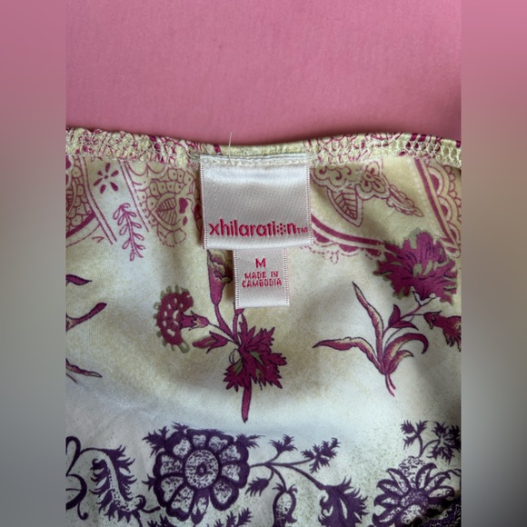 Xhilaration Paisley Satin Sequins Trim Camisole Tank Top - Picture 9 of 9